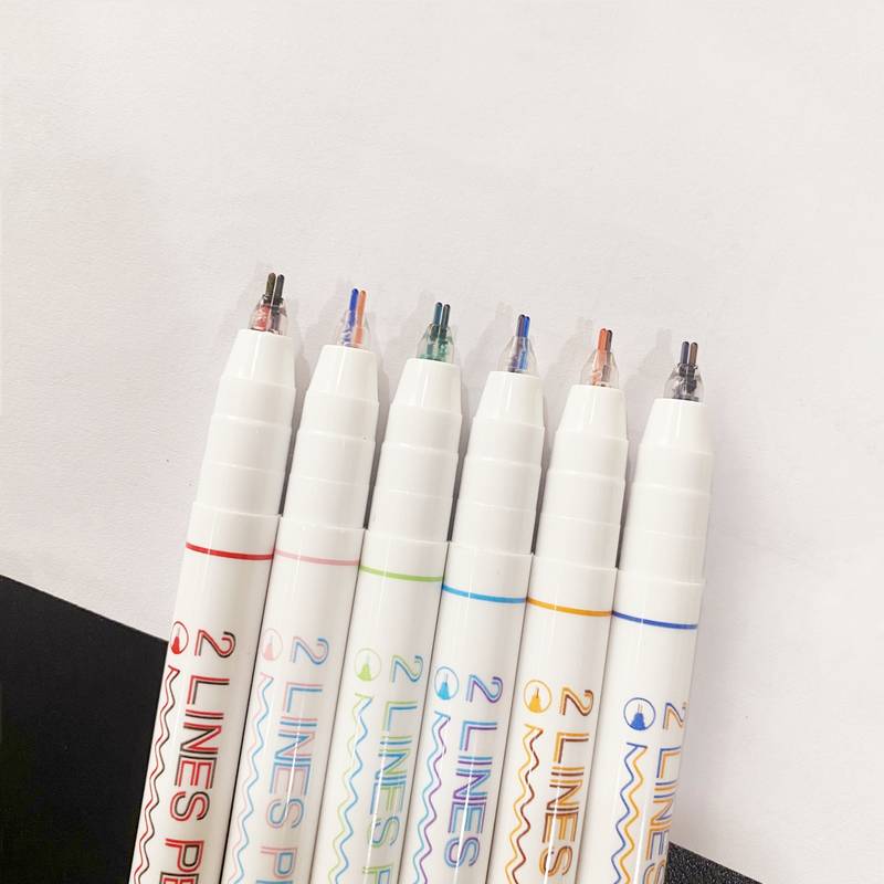 Double Line Stereo Effect Colorful Gel Pens - Temu